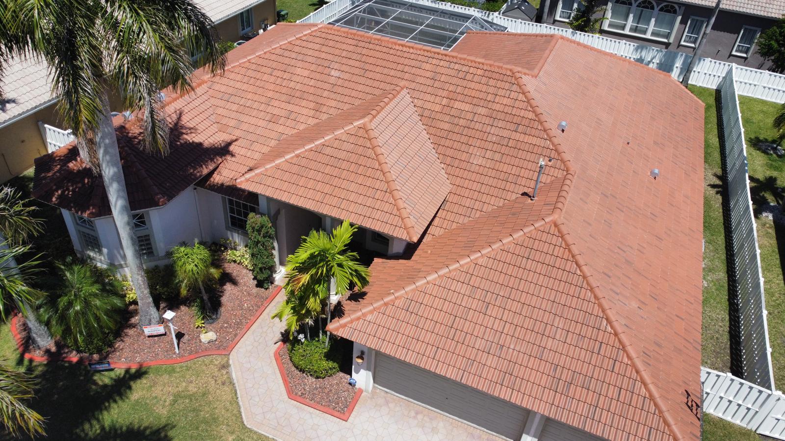 Roof before and after restoration